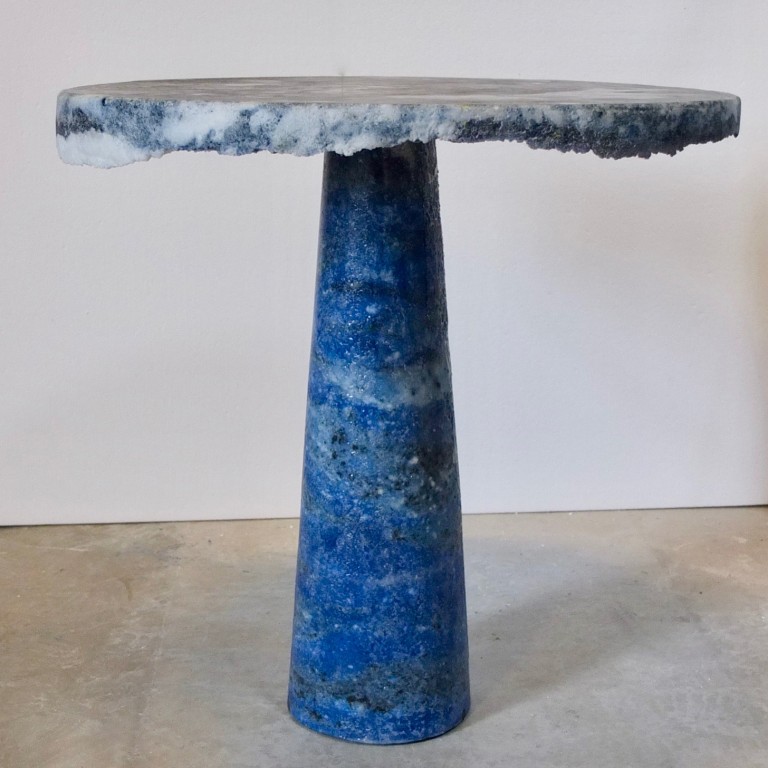  - Marbled Salts blue pedestal table